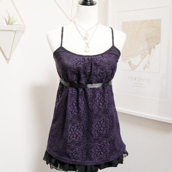 Purple Lace Babydoll Cami Top 🔮 - Picture 6 of 8